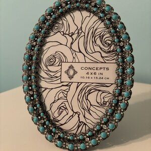 Photo Frame - Turquoise and Rhinestones